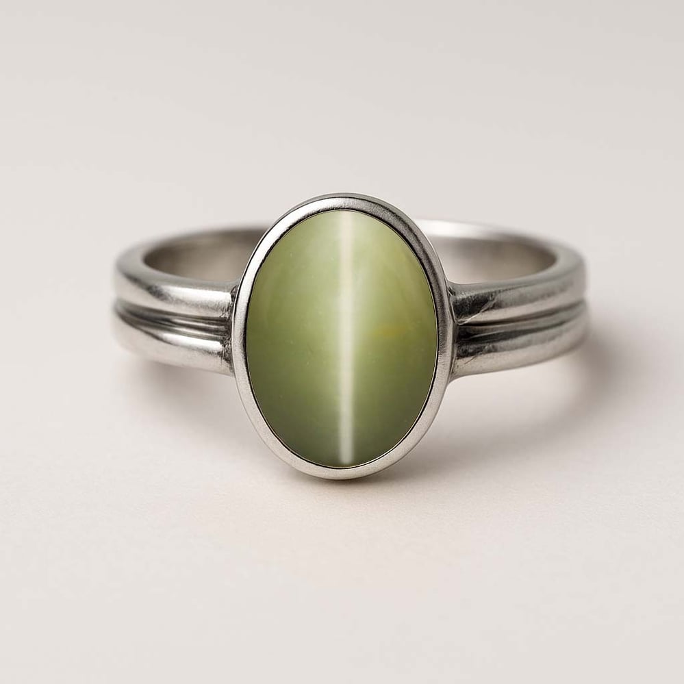 Grand Heritage 925 Sterling Silver Cat's Eye Stone Ladies’ Ring