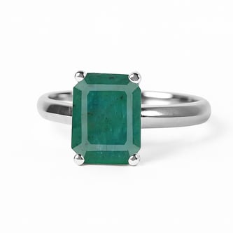 Grand Heritage 925 Sterling Silver Emerald Stone Ladies’ Ring