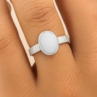 Grand Heritage 925 Sterling Silver Opal Stone Ladies’ Ring