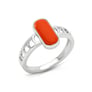 Grand Heritage 925 Sterling Silver Red Coral Stone Ladies’ Ring