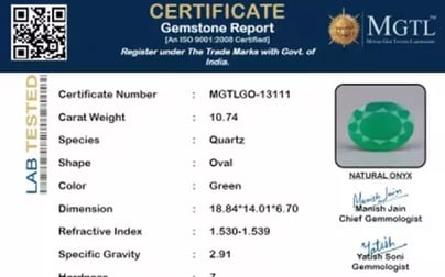 Green Onyx - 10.74 Carat Prime Quality GO-13111