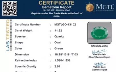 Green Onyx - 11.22 Carat Prime Quality GO-13102