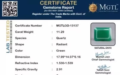 Green Onyx - 11.29 Carat Limited Quality GO-13137