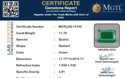 Green Onyx - 11.79 Carat Prime Quality GO-13109