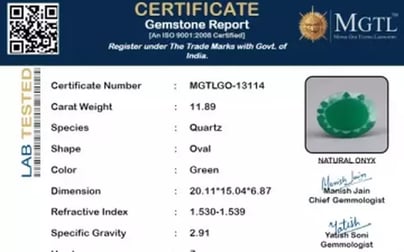 Green Onyx - 11.89 Carat Prime Quality GO-13114