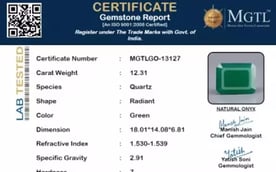 Green Onyx - 12.31 Carat Prime Quality GO-13127