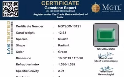 Green Onyx - 12.63 Carat Prime Quality GO-13121