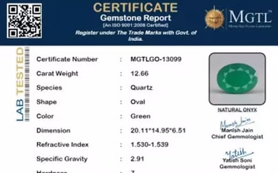 Green Onyx - 12.66 Carat Prime Quality GO-13099