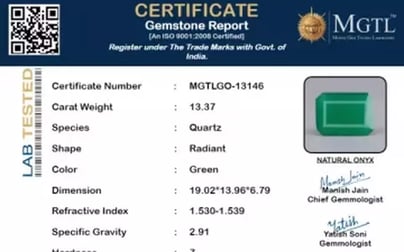 Green Onyx - 13.37 Carat Prime Quality GO-13146