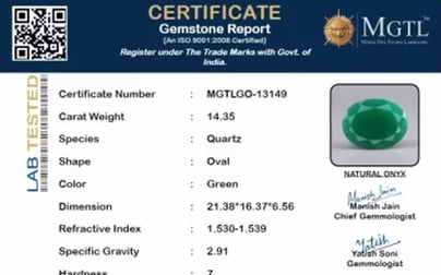 Green Onyx - 14.35 Carat Prime Quality GO-13149