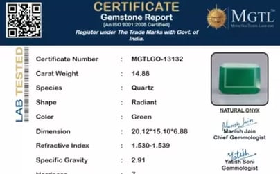 Green Onyx - 14.88 Carat Prime Quality GO-13132