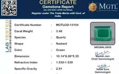 Green Onyx - 3.48 Carat Limited Quality GO-13104