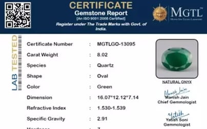 Green Onyx - 8.02 Carat Prime Quality GO-13095