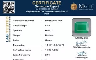 Green Onyx - 8.93 Carat Prime Quality GO-13090