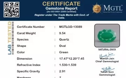 Green Onyx - 9.54 Carat Prime Quality GO-13089