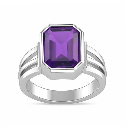 Handcrafted Sterling Silver Premium Amethyst Men’s Ring