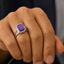 Handcrafted Sterling Silver Premium Amethyst Men’s Ring