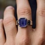 Handcrafted Sterling Silver Premium Blue Sapphire Men’s Ring