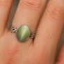 Handcrafted Sterling Silver Premium Cat's Eye Men’s Ring