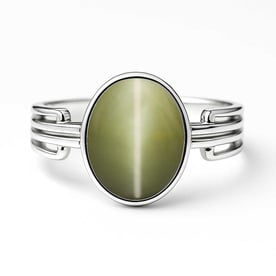Handcrafted Sterling Silver Premium Cat's Eye Men’s Ring