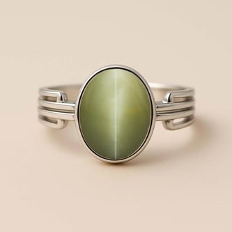 Handcrafted Sterling Silver Premium Cat's Eye Men’s Ring