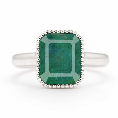 Handcrafted Sterling Silver Premium Emerald Men’s Ring
