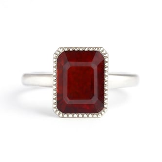 Handcrafted Sterling Silver Premium Hessonite Garnet Men’s Ring