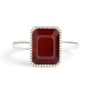 Handcrafted Sterling Silver Premium Hessonite Garnet Men’s Ring