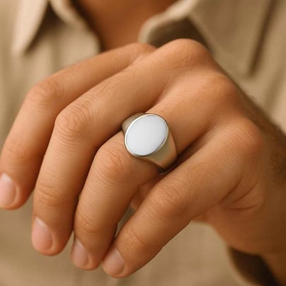 Handcrafted Sterling Silver Premium Opal Men’s Ring