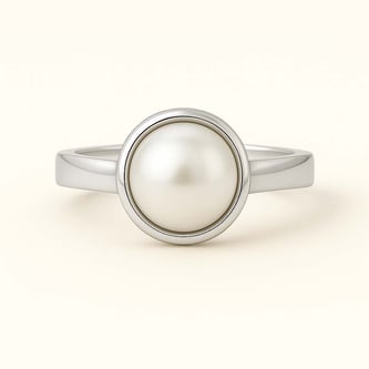 Handcrafted Sterling Silver Premium Pearl Men’s Ring