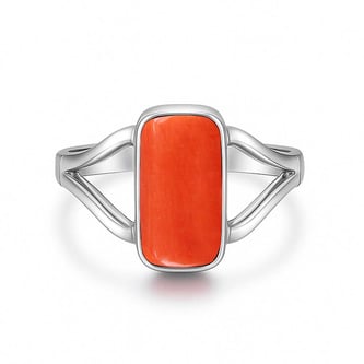 Handcrafted Sterling Silver Premium Red Coral Men’s Ring