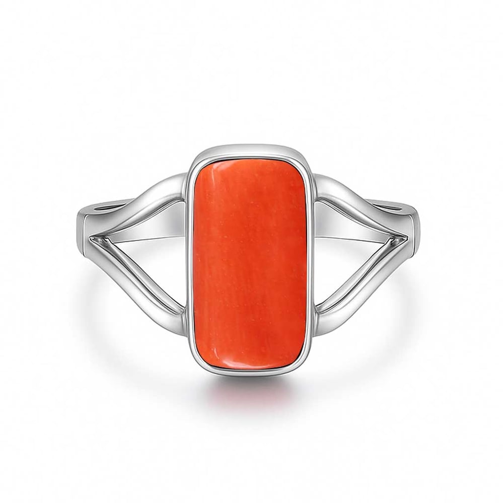 Handcrafted Sterling Silver Premium Red Coral Men’s Ring