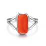 Handcrafted Sterling Silver Premium Red Coral Men’s Ring