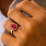Handcrafted Sterling Silver Premium Ruby Men’s Ring