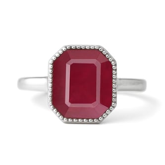 Handcrafted Sterling Silver Premium Ruby Men’s Ring