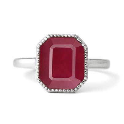 Handcrafted Sterling Silver Premium Ruby Men’s Ring