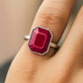 Handcrafted Sterling Silver Premium Ruby Men’s Ring