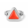 Handcrafted Sterling Silver Premium Triangle Red Coral Men’s Ring