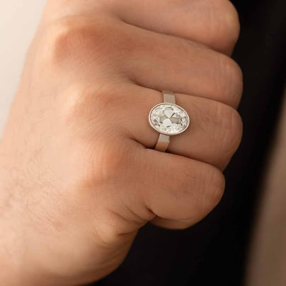 Handcrafted Sterling Silver Premium Zircon Men’s Ring