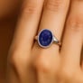 Heritage 925 Silver Blue Sapphire Stone Ring for Her