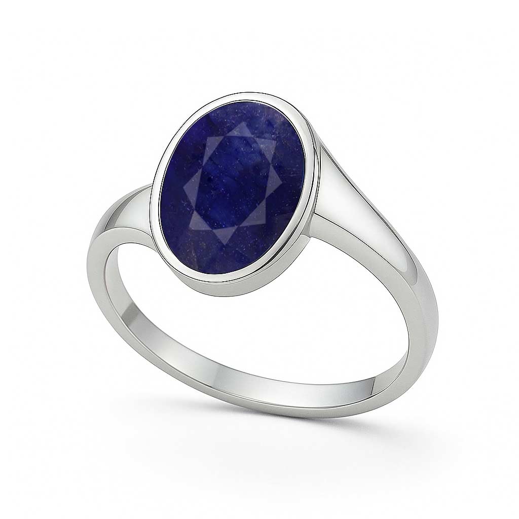 Heritage 925 Silver Blue Sapphire Stone Ring for Her