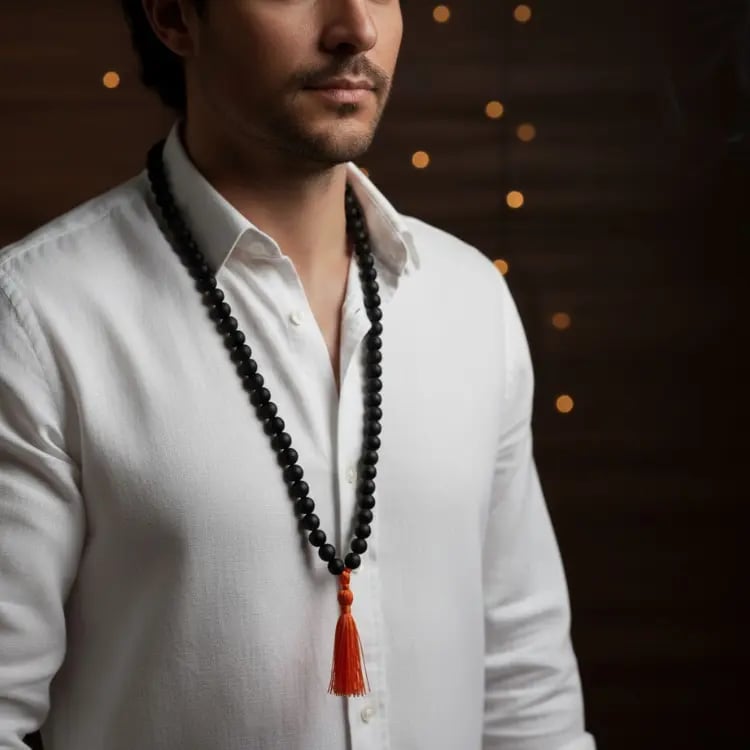 Karungali Mala With Energized Malai (108 Beads) - 8MM