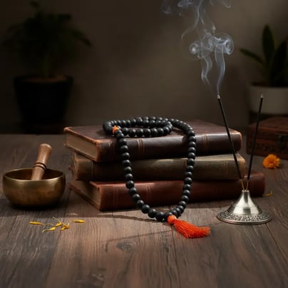 Karungali Mala With Energized Malai (108 Beads) - 8MM