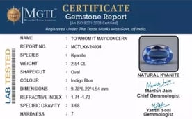 Kyanite Gemstone - 2.54 Carat Limited Quality KY-24004