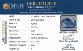 Kyanite Gemstone - 2.75 Carat Limited Quality KY-24001