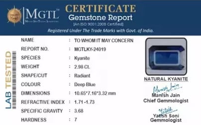 Kyanite Gemstone - 2.98 Carat Limited Quality KY-24019