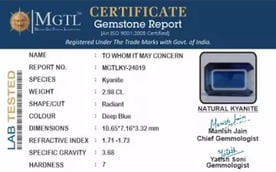 Kyanite Gemstone - 2.98 Carat Limited Quality KY-24019