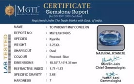 Kyanite Gemstone - 3.25 Carat Limited Quality KY-24005