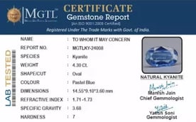 Kyanite Gemstone - 4.30 Carat Prime Quality KY-24008