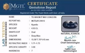 Kyanite Gemstone - 4.93 Carat Prime Quality KY-24013